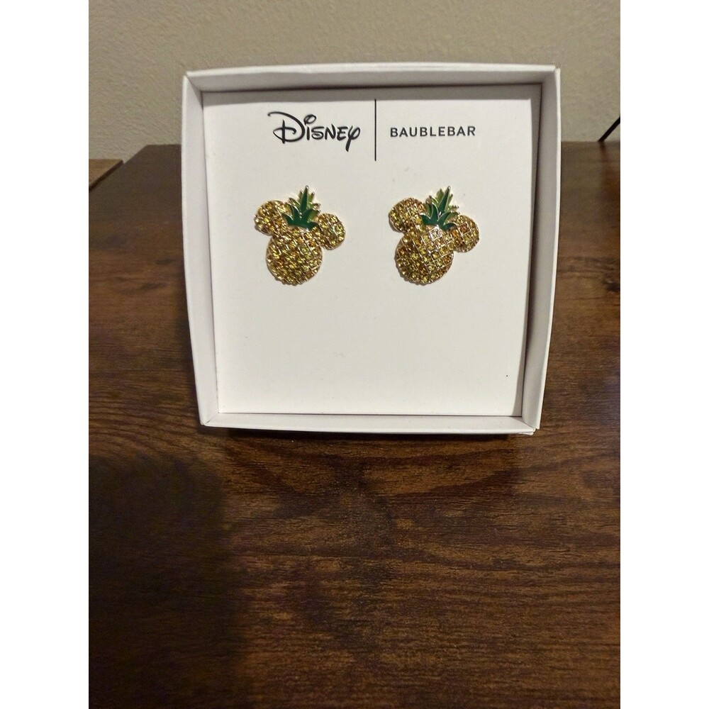 BAUBLEBAR Disney Mickey Mouse Silhouette Pineapple Stud Earrings New in Box